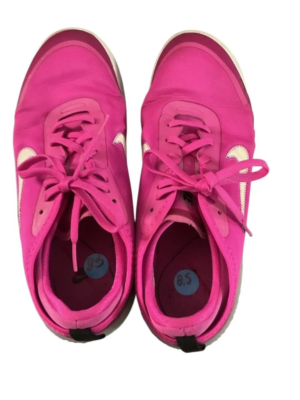 Nike “Amixa” Fire Pink Athletic Sneakers w/White Swoosh